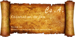 Csintalan Arika névjegykártya